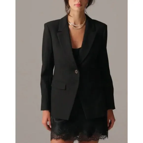New! J.Crew Wm's Madelyn Blazer in Four-Season Stretch Size 10 Black MSRP $248 - Picture 3 of 8